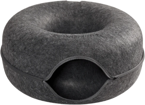 Wooflyx Peekaboo Donut – Katzenhöhle mit Kuscheltunnel für mehr Geborgenheit