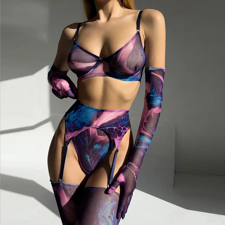 Serena | 5-Delige Tie Dye Lingerie Set