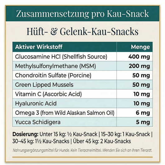 Kausnacks für Hüfte und Gelenke