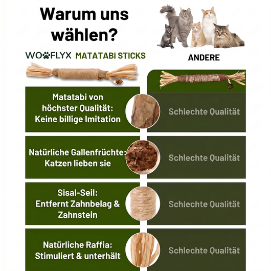 Natürliche Matatabi-Zahnpflege-Sticks