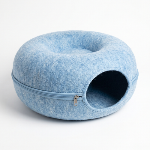 Wooflyx Peekaboo Donut – Katzenhöhle mit Kuscheltunnel für mehr Geborgenheit