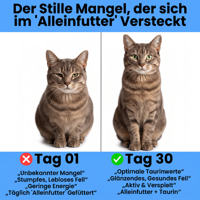 Beugen Sie einem unbemerkten Mangel vor, bevor erste Anzeichen auftreten – mit dem Taurin-Nahrungsergänzungsmittel Wooflyx™
